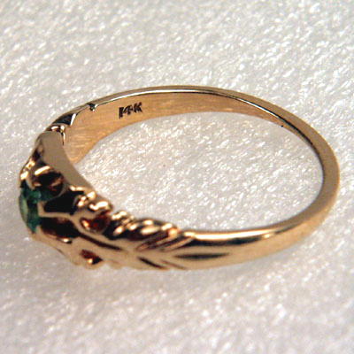 Vintage 14 kt Russian Demantoid Garnet Ring  Litnon.com