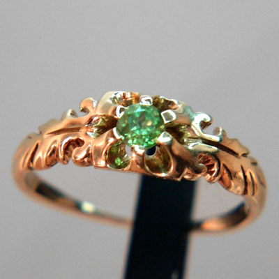 Vintage 14 kt Russian Demantoid Garnet Ring  Litnon.com