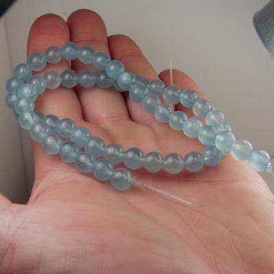 Fine Blue Chalcedony Beads 7.5 mm 54 pcs Argentina Litnon.com