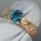 Beautiful Blue Indicolite Tourmaline Lds Ring 18kt 