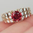 Beautiful Rubelite Tourmaline Diamond 18 kt Ring 
