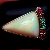 Quality Australia Opal Tsavorite Spinel 18kt Pendant GL