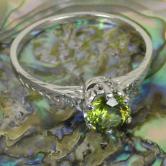 Antique 14kt White Gold Russian Demantoid Garnet Ring 