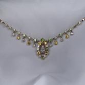 Custom Diamond, Demantoid Garnet and Sapphire Necklace