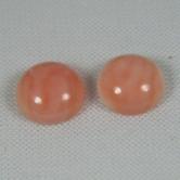 Natural Pink Coral Round Cabochon Pair Hawaii 9mm 