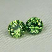Brilliant Top Cut Russian Demantoid Garnet Pair 