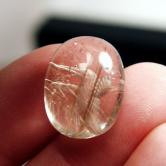 Hand Carved Humming Bird on Rutile Quartz 27.87 ct 