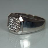 Quality Estate Mens 14 k White Gold Diamond Ring 