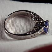 Quality Tanzanite Diamond 14 kt White Gold Ring 