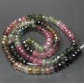 Beautiful Faceted Tourmaline Rondelle Strand 52 ct 