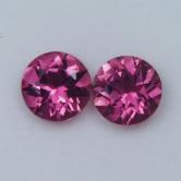Matched Pair Rich Pink Brazil Tourmaline 5 mm Rounds