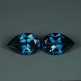 Top Cutting and Color Matched Pair Deep London Blue Topaz 