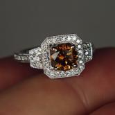 Natural Fancy Chocolate Color Diamond Ring VVS 1.14ct 