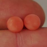 Natural Pink Coral Round Cabochon Pair Hawaii 8mm 