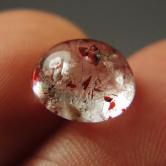Red Hematite Inclusions Natural Strawberry Quartz Cab 5.38 ct 