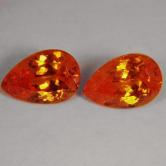 Old Stock True Namibian Mandarin Garnet Pair 13.47 ct tw GL
