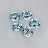 Brilliant Matched Light Blue Zircon 7 pc Lot Cambodia 