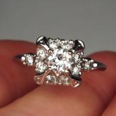 Antique ~ Vintage European Cut Diamond 18 kt Ring 