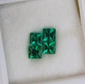 Ideal Color Fine Clarity Matched Colombian Emerald Set 