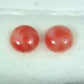 Natural Pink Coral Round Cabochon Pair Hawaii 10mm 