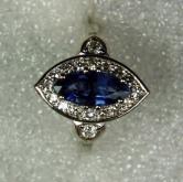 Natural Sapphire and Diamond 14 kt Ring 2.05 ct 