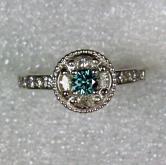 Blue Diamond 14 kt White Gold Ring 1.15 ct tw 