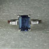 Natural Sapphire and Diamond 14 kt Ring 1.95 ct 
