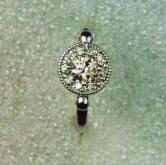 Euro Cut Champagne Diamond 14 kt White Gold Ring 0.50 ct 