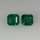 Fine Rich Color Natural Zambian Emerald Pair 3.05 ct 