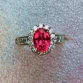 Special Quality Mahenge Spinel 18kt Diamond Ring GL