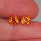 Color and Fire Mandarin Spessartite Garnet Pair 4.31 ct tw 