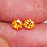 Color and Fire Mandarin Spessartite Garnet Pair 1.98 ct tw 