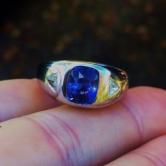 Unheated Color Change Ceylon Sapphire 18kt Ring 3.79 ct 