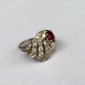 Vintage 14 kt Diamond and Ruby Ring 