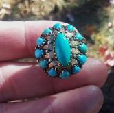 Antique Victorian Persian Turquoise Ring 14 kt 