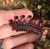  Victorian Bohemian Garnet Crown Pin Checholslovakia 