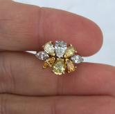 Custom Diamond and Natural Fancy Color Diamond Ring 18kt 