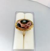 Antique Natural Gem Grade Lake Superior Thompsonite 14 kt Ring 