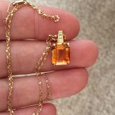 Fine Cut and Color Brazil Citrine 14kt Pendant 