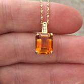Fine Cut and Color Brazil Citrine 14kt Pendant 