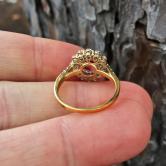 Color and Quality Spectral Red Ruby and Diamond Ring 18 kt GL