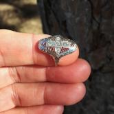 Antique 18kt White Gold Filigree Diamond Ring 