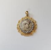 Roman Augustus 27 B.C.- A.D. 14 Silver Tetradrachm of Antioch 14k Pendant