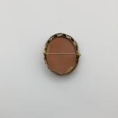 Antique Extra Large Shell Cameo Pin 10-karat Yellow Gold