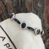 Quality 14kt White Gold Black & White Diamond Bracelet 8 Carats