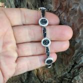 Quality 14kt White Gold Black & White Diamond Bracelet 8 Carats