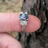 GIA Certified Natural 1.66 Carat Alexandrite Diamond Ring 14kt