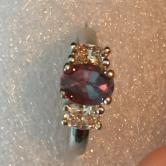 GIA Certified Natural 1.66 Carat Alexandrite Diamond Ring 14kt