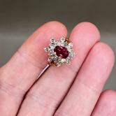 Estate Quality Natural Burmese Ruby and Diamond Ring 14kt 