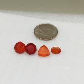  Faceted Orange Mexican Fire Opal Lot 4.97 Carats 